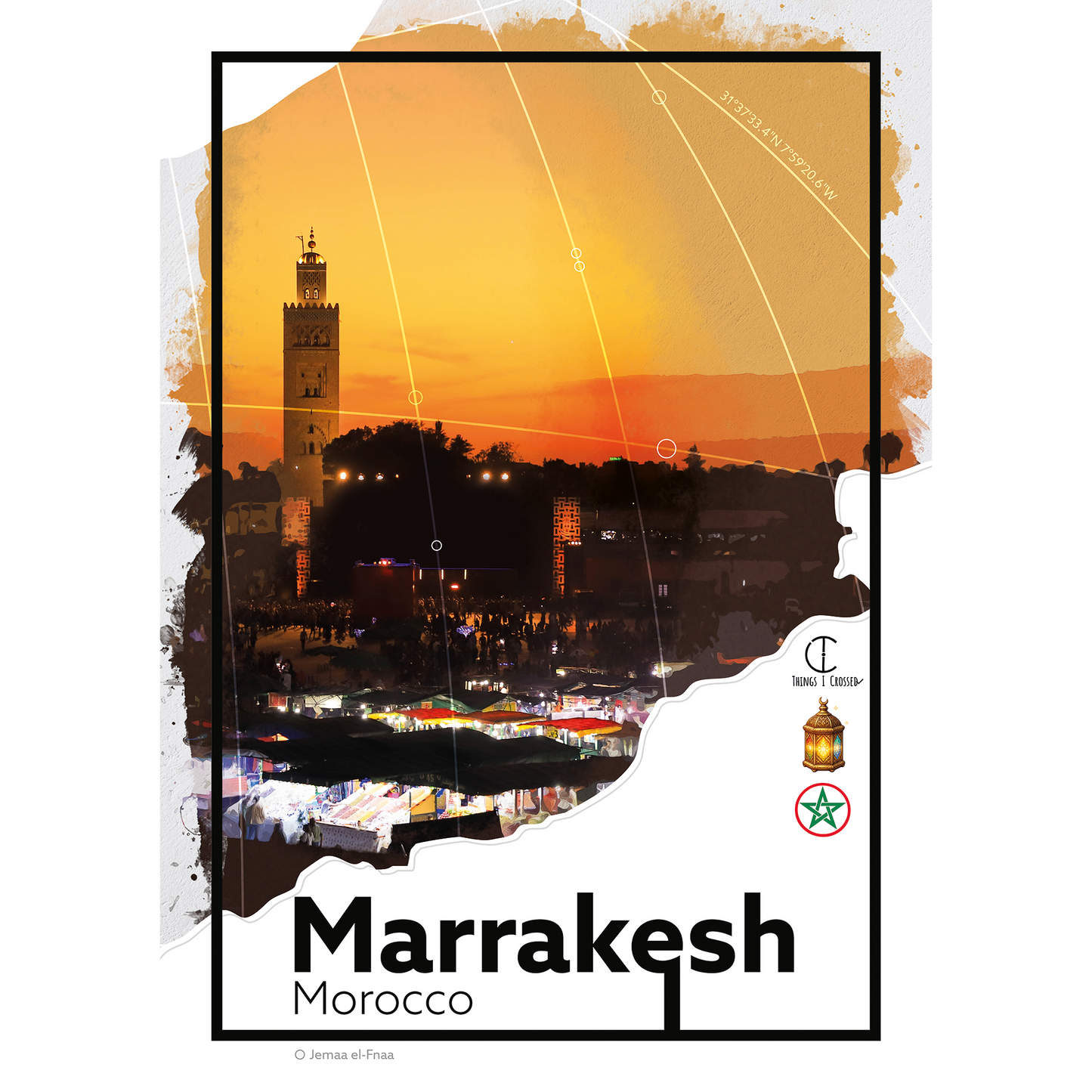 Marrakesh Marokko Reisposter
